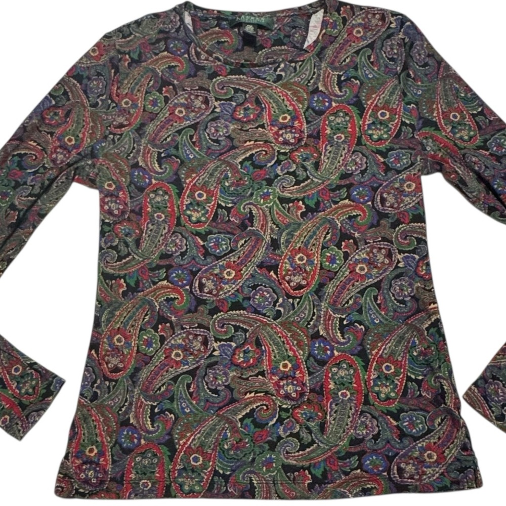Lauren Ralph Lauren Multicolor‎ Paisley Long Sleeve Top